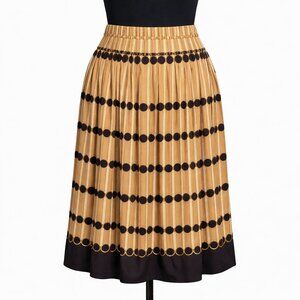 Talbots NWT Size 14 Equestrian Geo Pleated Midi Skirt Lined Classic Preppy